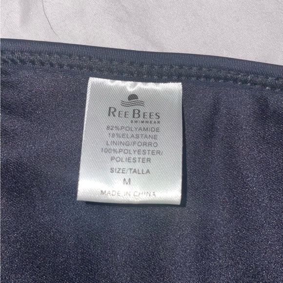 NWOT Ree Bees | Black Mesh Full Zip One Peice Swimsuit | Monokini | Size M - Picture 4 of 6